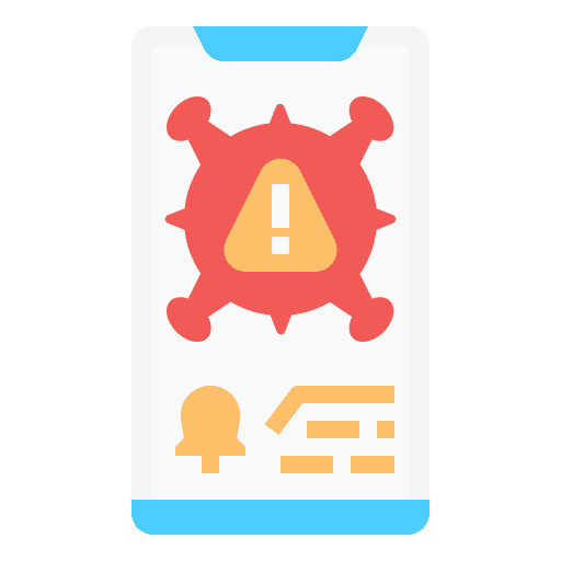 Warning alert mobile phone danger icon