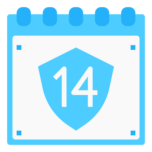Calendar time and date coronavirus quarantine icon