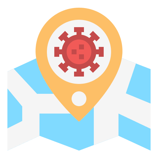 Map placeholder map point virus icon