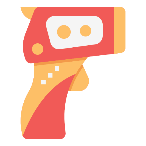 Thermometer gun fever scan check icon