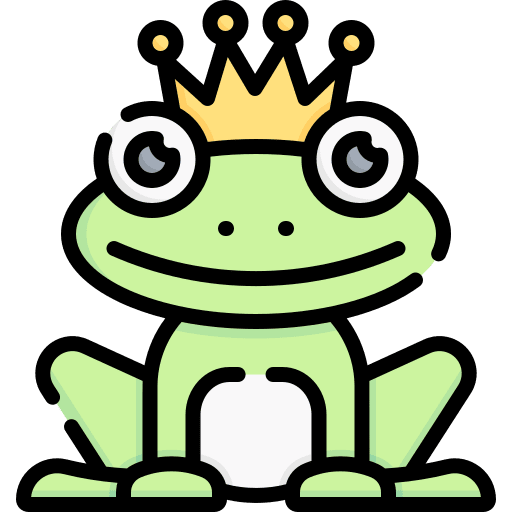 Frog crown legend animals icon