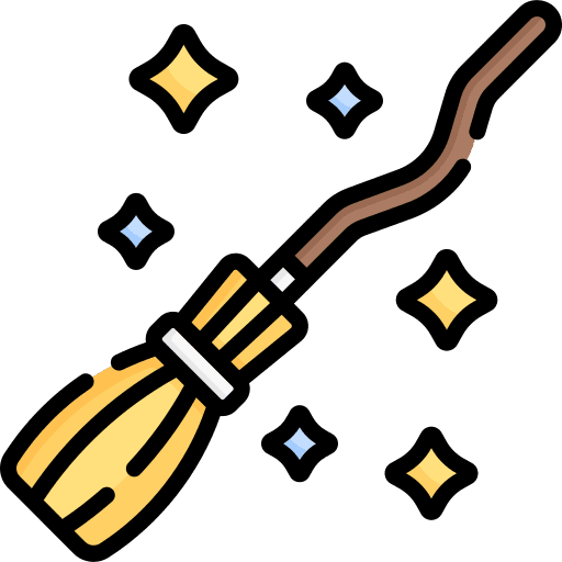 Magic broom magical witch broom halloween icon