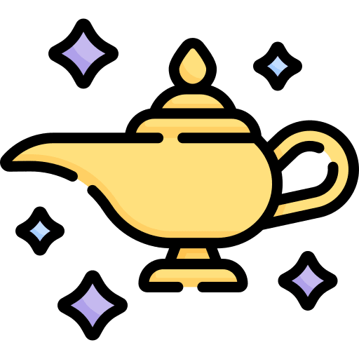 Magic lamp fairytale arabia genie icon