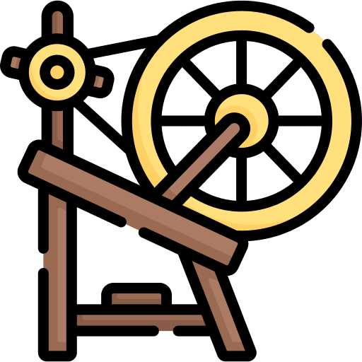 Spinning wheel cultures fairy tale weave icon
