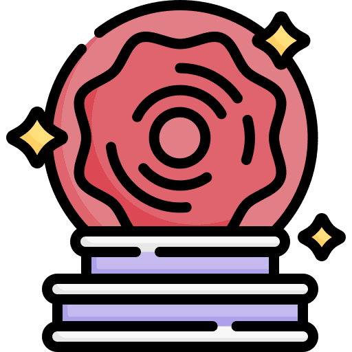 Crystal ball wizard entertainment magician icon
