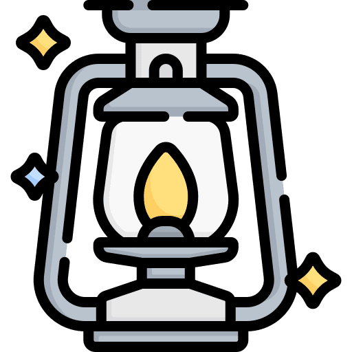 Lantern flame illumination lamp icon