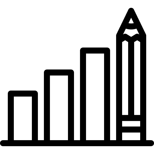 Bar chart growth stats benefits icon