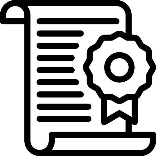 Certificate patent diploma education icon