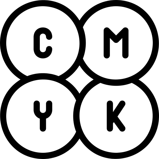 Cmyk inks stationery printing icon