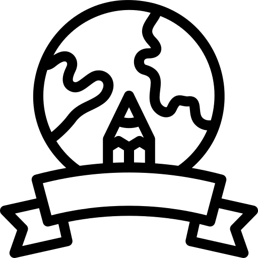 World graphics day ribbon pencil design icon