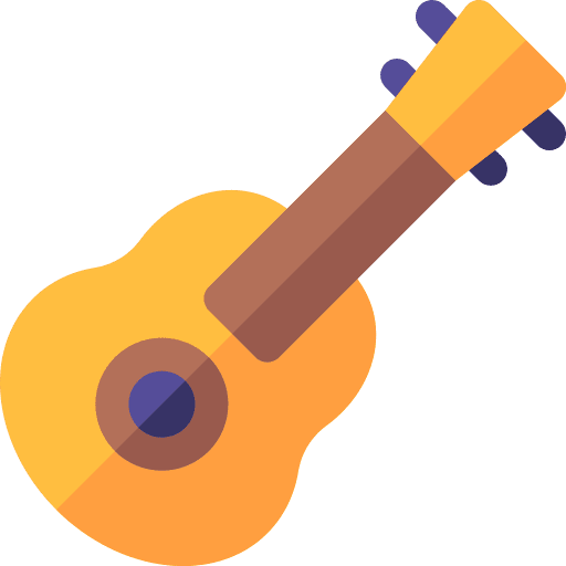 Guitar music and multimedia folk guitar icon