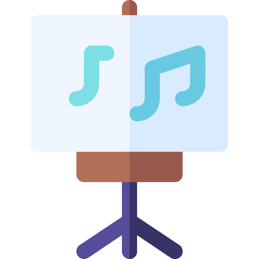 Music book score stick icon