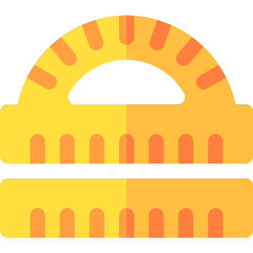 Ruler set square measuring ruler icon