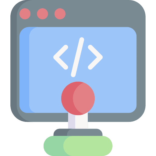 Coding computer gamepad web development icon