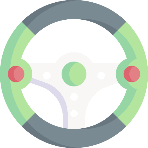 Steering wheel remote driving joystick icon