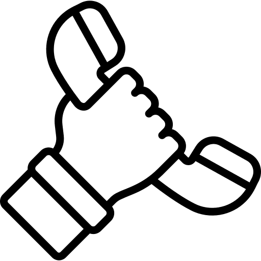 Telephone conversation hand communications icon