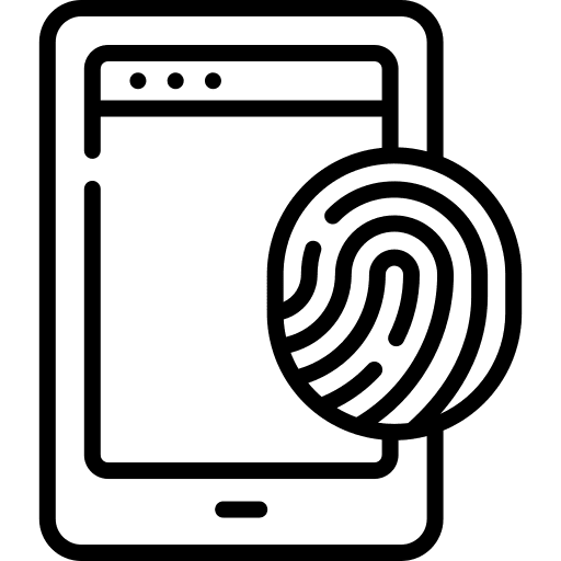 Fingerprint scanner authentication electronics icon
