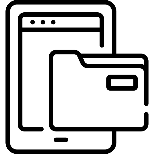 Folder application files and folders paper icon