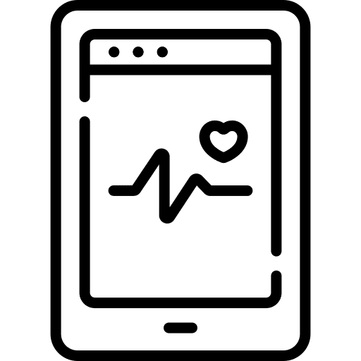 Heart rate pulse app mobile application icon