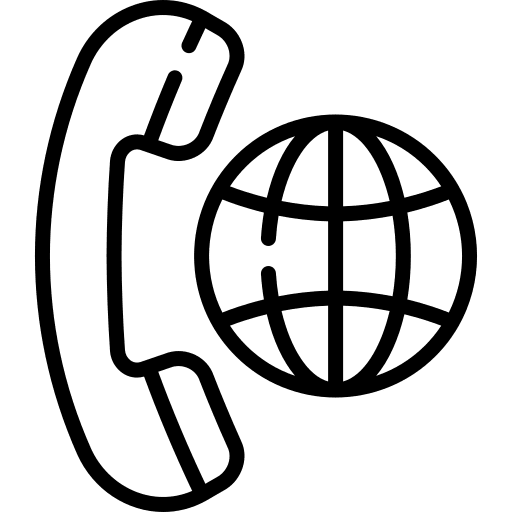 International call commerce planet earth icon