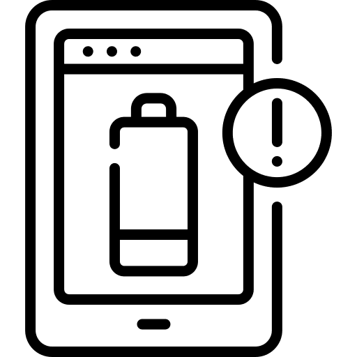 Low battery mobile cellphone low battery icon