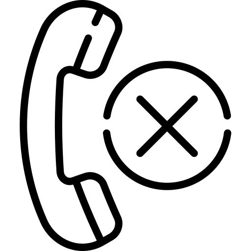 Missed call missed call blocked telephone call icon