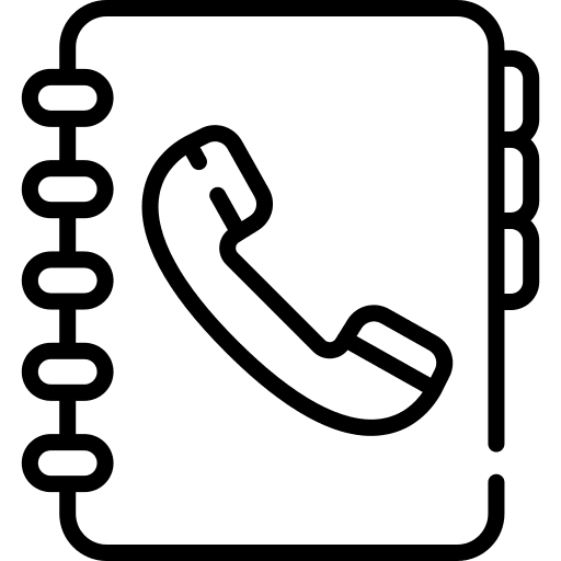 Phone book contacts telephone communications icon