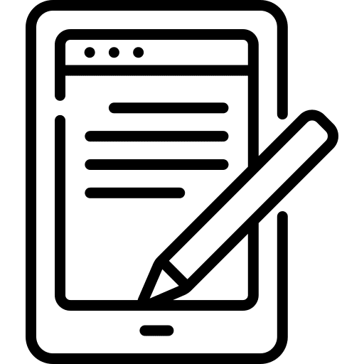 Write electronics communications tablet icon