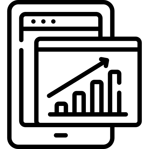 Bar chart analytics mobile phone bar chart icon