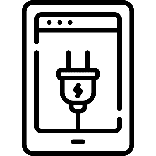 Charging battery plug charge icon