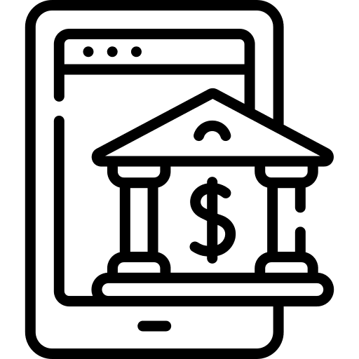 Online banking business and finance online banking mobile payment icon