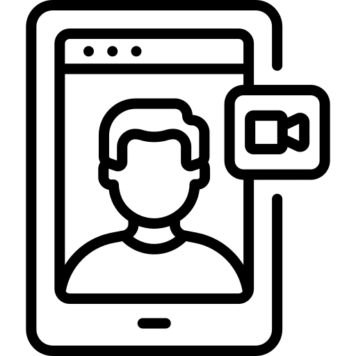 Video call speech bubble online meeting smartphone icon