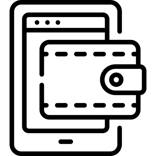 Wallet pay mobile phone smartphone icon