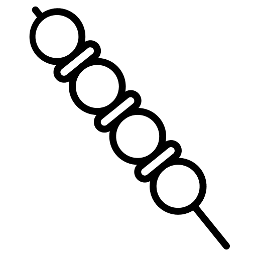 Barbecue food and restaurant barbecue brochette icon