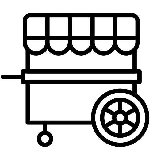 Food stall cart food food and restaurant icon