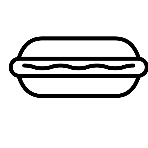 Hot dog junk food bun food and restaurant icon