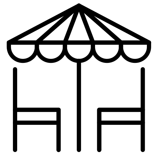 Sitting seat gazebo food and restaurant icon