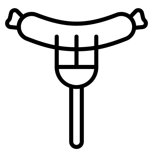 Sausages food and restaurant fork barbeque icon