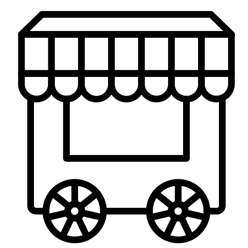 Shop stall food stand food and restaurant icon