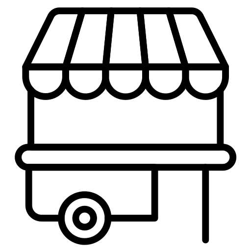 Stall food and restaurant booth shop icon