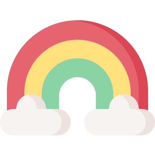 Rainbow atmospheric weather scenery icon