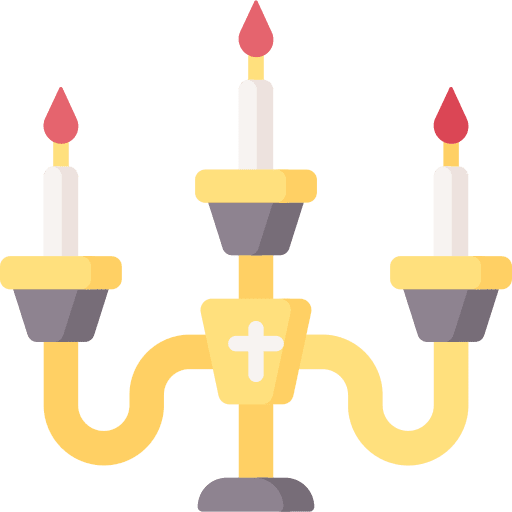 Candelabra fire illumination candlestick icon