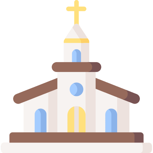 Church buildings catholic architecture and city icon