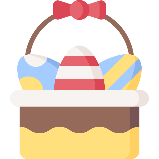Easter eggs easter basket egg icon