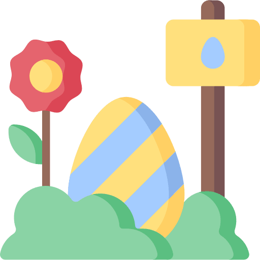 Egg hunt easter eggs pole directional icon