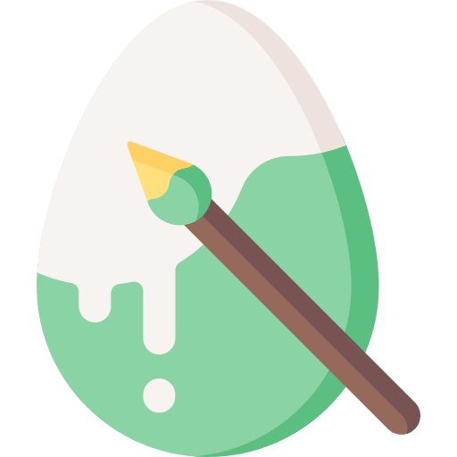 Egg painting easter coloring paint brush icon