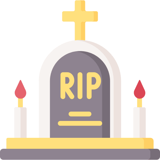 Tombstone cementery cross death icon