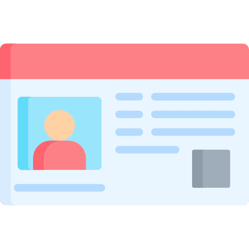 Driving license identification driving license identity card icon