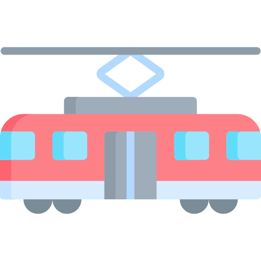 Tram travel tramcar transportation icon