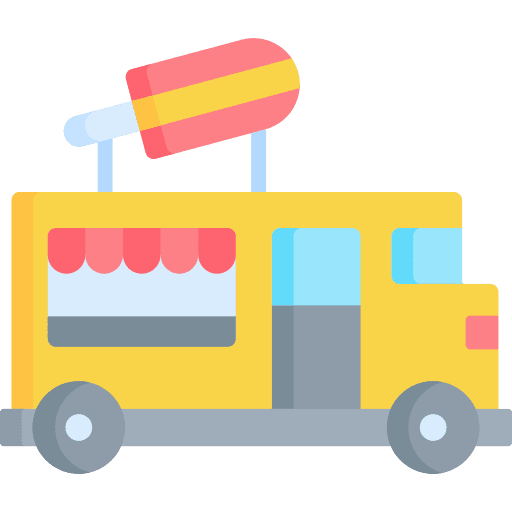 Food truck food and restaurant popsicle ice cream icon